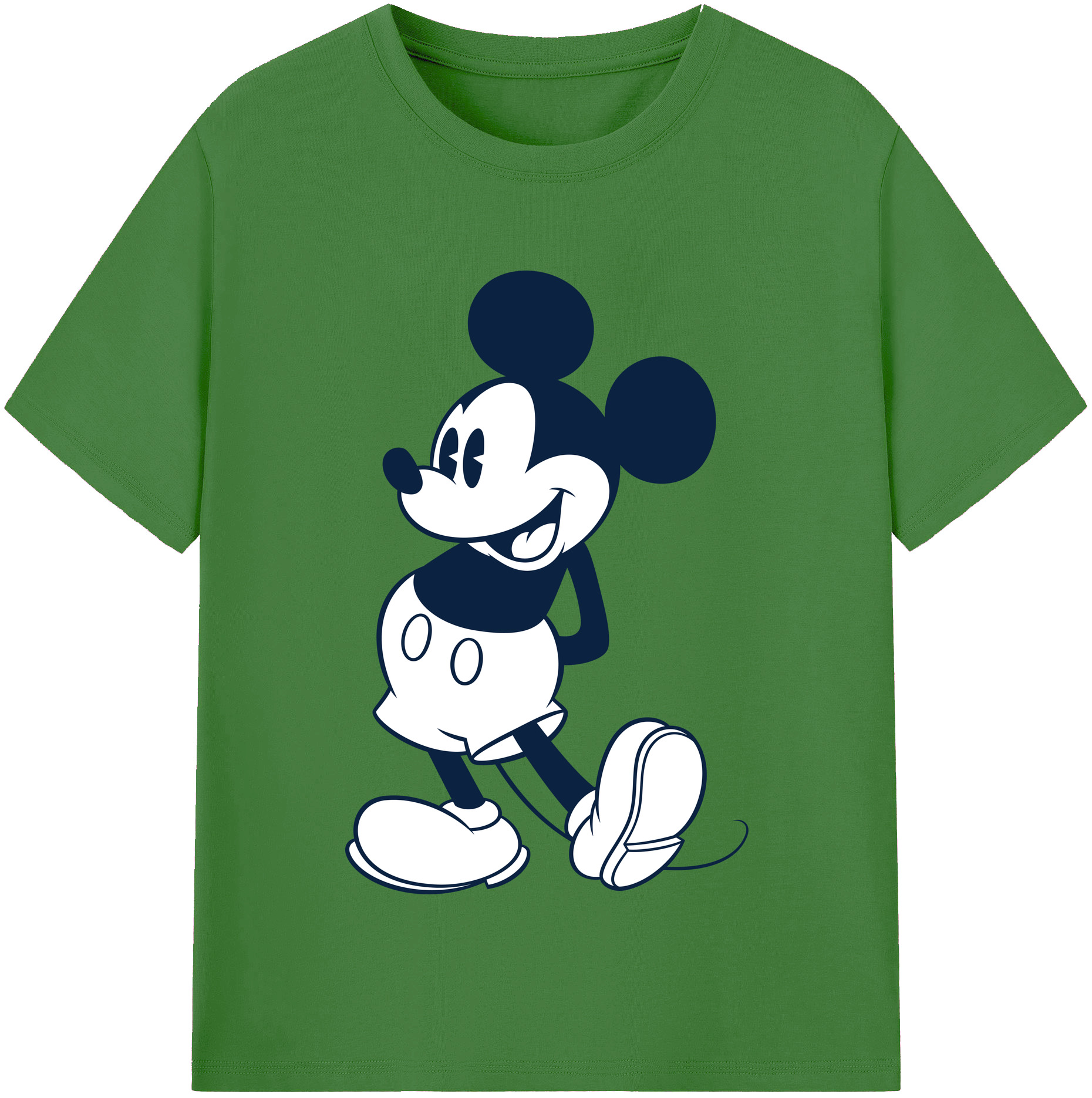 （画像用） ミッキーマウス Mickey Mouse レディースカジュアルプリントTシャツ（綿100％）